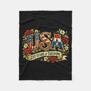 USA 250 Jahre Freiheitsblumenrose patriotisch Fleecedecke