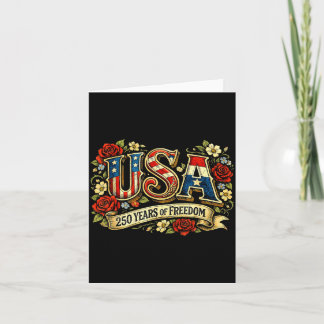 USA 250 Jahre Freiheitsblumenrose patriotisch Karte