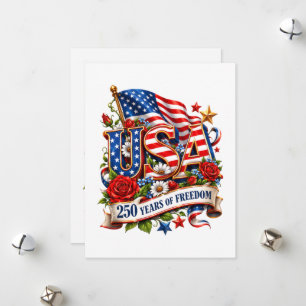 USA 250 Jahre Freiheitsfeier Feiertagskarte