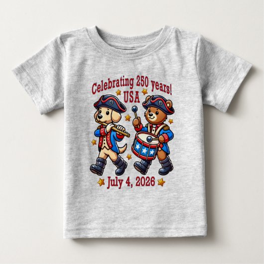 USA 250 Jahre Jubiläum Souvenir - Patriotic Baby T-shirt (Vorderseite)