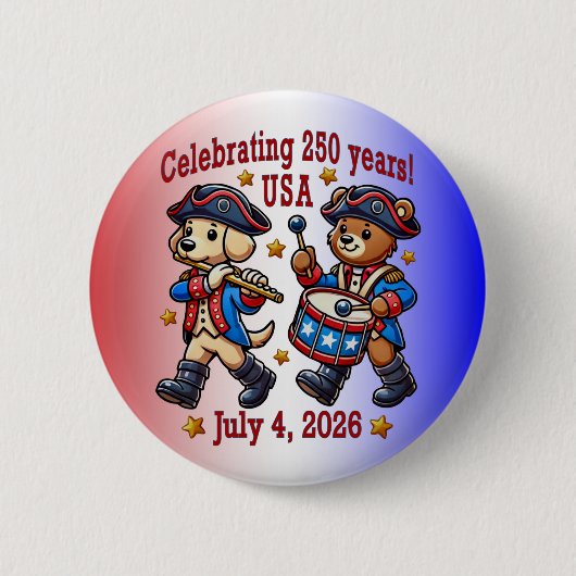 USA 250 Jahre Jubiläum Souvenir - Patriotic Button (Vorderseite)