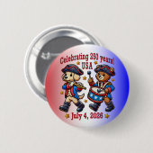 USA 250 Jahre Jubiläum Souvenir - Patriotic Button (Vorne & Hinten)