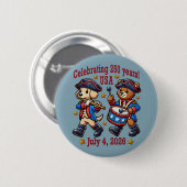 USA 250 Jahre Jubiläum Souvenir - Patriotic Button (Vorne & Hinten)