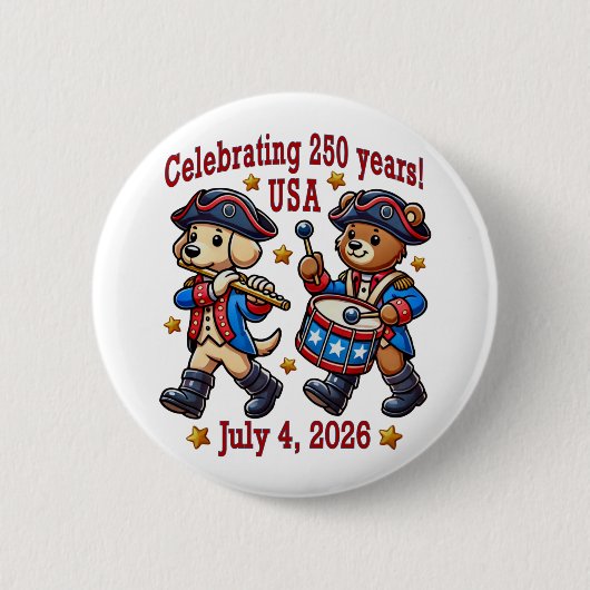 USA 250 Jahre Jubiläum Souvenir - Patriotic Button (Vorderseite)