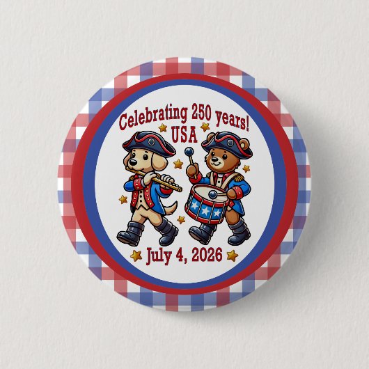 USA 250 Jahre Jubiläum Souvenir - Patriotic Button (Vorderseite)