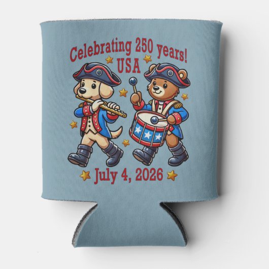 USA 250 Jahre Jubiläum Souvenir - Patriotic Dosenkühler (Vorderseite)