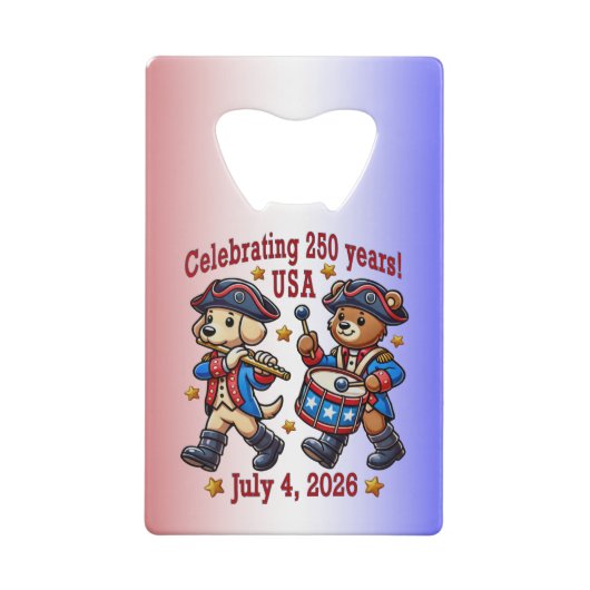 USA 250 Jahre Jubiläum Souvenir - Patriotic Geldbeutel Flaschenöffner (Rückseite)