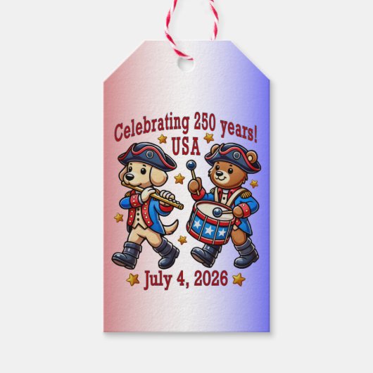 USA 250 Jahre Jubiläum Souvenir - Patriotic Geschenkanhänger (Vorderseite)