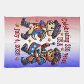 USA 250 Jahre Jubiläum Souvenir - Patriotic Geschirrtuch (Horizontal)