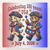 USA 250 Jahre Jubiläum Souvenir - Patriotic Glasuntersetzer (Vorderseite)