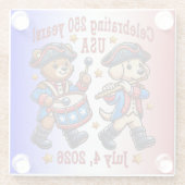 USA 250 Jahre Jubiläum Souvenir - Patriotic Glasuntersetzer (Rückseite)