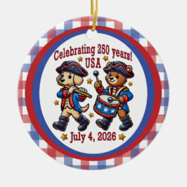 USA 250 Jahre Jubiläum Souvenir - Patriotic Keramik Ornament