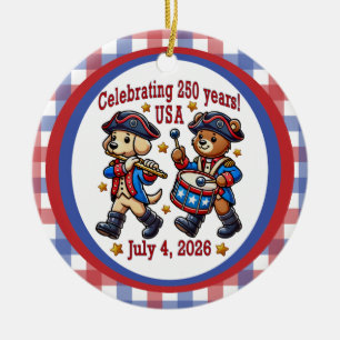 USA 250 Jahre Jubiläum Souvenir - Patriotic Keramik Ornament