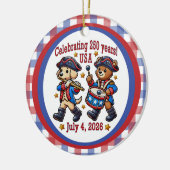 USA 250 Jahre Jubiläum Souvenir - Patriotic Keramik Ornament (Links)