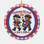 USA 250 Jahre Jubiläum Souvenir - Patriotic Keramik Ornament (Hinten)