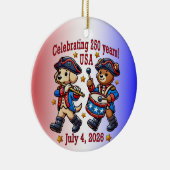 USA 250 Jahre Jubiläum Souvenir - Patriotic Keramik Ornament (Rechts)