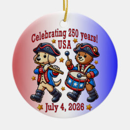 USA 250 Jahre Jubiläum Souvenir - Patriotic Keramik Ornament
