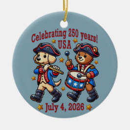 USA 250 Jahre Jubiläum Souvenir - Patriotic Keramik Ornament