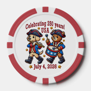 USA 250 Jahre Jubiläum Souvenir - Patriotic Pokerchips