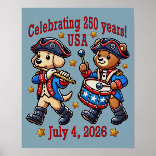 USA 250 Jahre Jubiläum Souvenir - Patriotic Poster