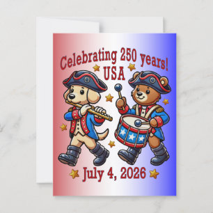 USA 250 Jahre Jubiläum Souvenir - Patriotic Postkarte