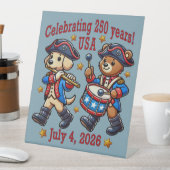 USA 250 Jahre Jubiläum Souvenir - Patriotic Sockelschild (In Situ)