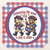 USA 250 Jahre Jubiläum Souvenir - Patriotic Untersetzer (Vorderseite)