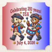USA 250 Jahre Jubiläum Souvenir - Patriotic Untersetzer (Vorderseite)