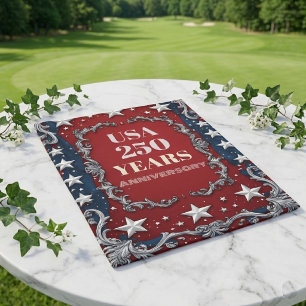 USA 250 Jahre Jubiläum Vintage Silber Sterne Kunst Golfhandtuch