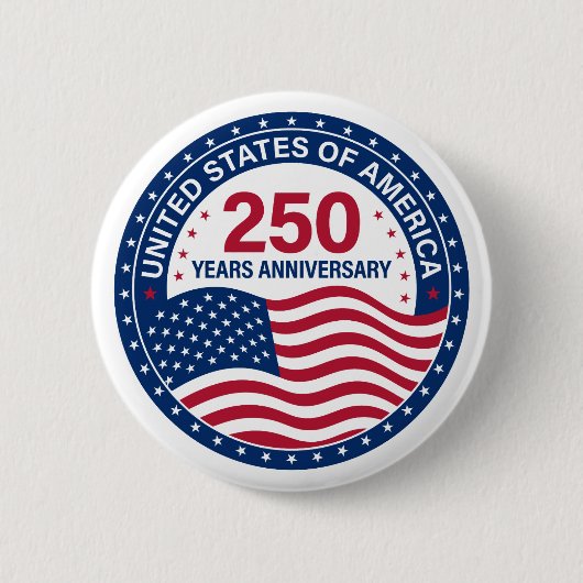 USA 250 Jahre Jubiläums-Flaggen-Button Button (Vorderseite)