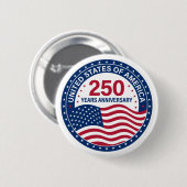 USA 250 Jahre Jubiläums-Flaggen-Button Button (Vorne & Hinten)