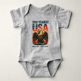USA 250 Jahre - Patriotic Bald Eagle 4. Juli 2026 Baby Strampler