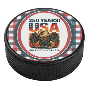 USA 250 Jahre - Patriotic Bald Eagle 4. Juli 2026 Eishockey Puck