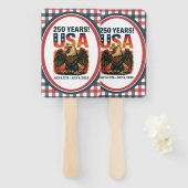 USA 250 Jahre - Patriotic Bald Eagle 4. Juli 2026 Fächer (Vorne und Hinten)