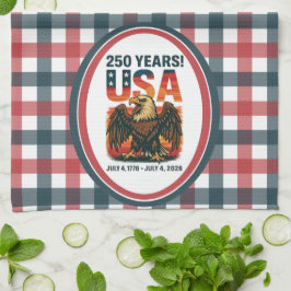 USA 250 Jahre - Patriotic Bald Eagle 4. Juli 2026 Geschirrtuch