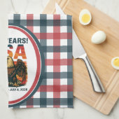 USA 250 Jahre - Patriotic Bald Eagle 4. Juli 2026 Geschirrtuch (Viertel Falte)