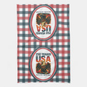 USA 250 Jahre - Patriotic Bald Eagle 4. Juli 2026 Geschirrtuch (Vertikal)