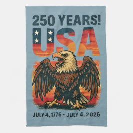 USA 250 Jahre - Patriotic Bald Eagle 4. Juli 2026 Geschirrtuch