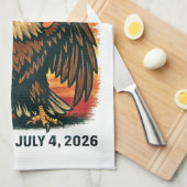 USA 250 Jahre - Patriotic Bald Eagle 4. Juli 2026 Geschirrtuch (Viertel Falte)