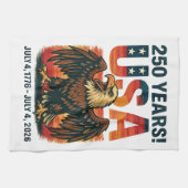 USA 250 Jahre - Patriotic Bald Eagle 4. Juli 2026 Geschirrtuch (Horizontal)