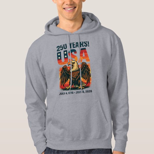 USA 250 Jahre - Patriotic Bald Eagle 4. Juli 2026 Hoodie (Vorderseite)