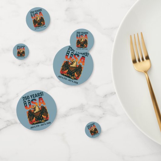 USA 250 Jahre - Patriotic Bald Eagle 4. Juli 2026 Konfetti (Gruppe)