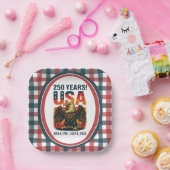 USA 250 Jahre - Patriotic Bald Eagle 4. Juli 2026 Pappteller (Party)