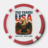 USA 250 Jahre - Patriotic Bald Eagle 4. Juli 2026 Pokerchips (Rückseite)