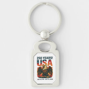 USA 250 Jahre - Patriotic Bald Eagle 4. Juli 2026 Schlüsselanhänger
