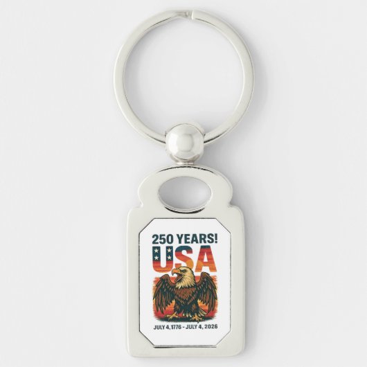 USA 250 Jahre - Patriotic Bald Eagle 4. Juli 2026 Schlüsselanhänger (Vorderseite)