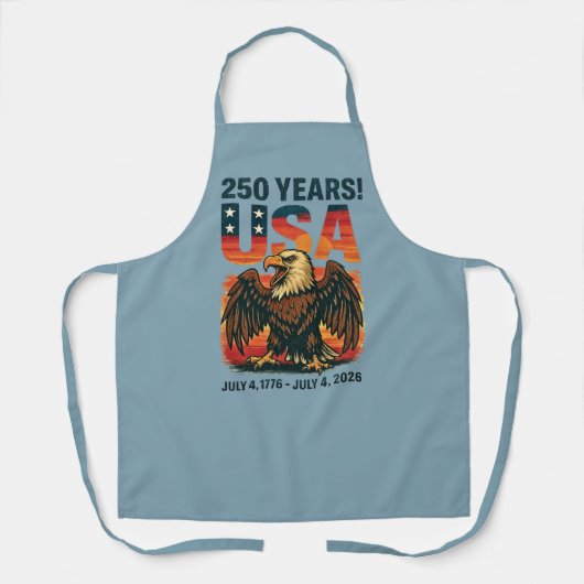 USA 250 Jahre - Patriotic Bald Eagle 4. Juli 2026 Schürze (Vorderseite)