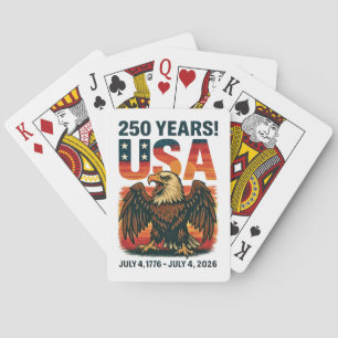 USA 250 Jahre - Patriotic Bald Eagle 4. Juli 2026 Spielkarten