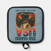 USA 250 Jahre - Patriotic Bald Eagle 4. Juli 2026 Topflappen (Vorderseite)