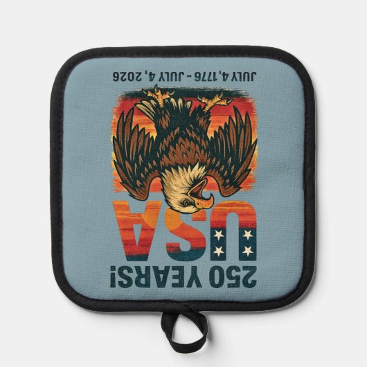 USA 250 Jahre - Patriotic Bald Eagle 4. Juli 2026 Topflappen (Vorderseite)